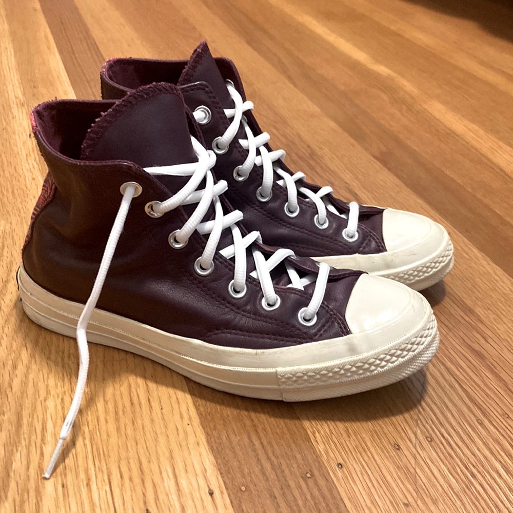 Maroon/Burgundy Leather Converse Chuck 70s